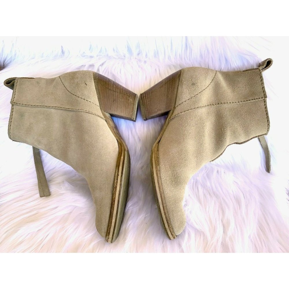 ACNE Studios Taupe Beige Pistol Side Zip Ankle Heel Boots Size EU 37 US 6 - Picture 5 of 8